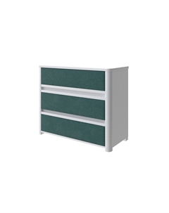 Комод Wood Soft (ЛДСП Белая+ткань Белая эмаль (береза)/Sohu Лазурь) 90x40 Орматек