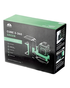 Уровень лазерный Cube 3-360 Green Ultimate Edition (А00569) со штативом и отражателем Ada