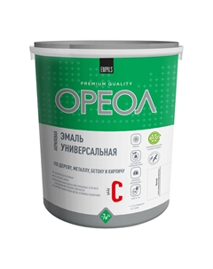 Эмаль универсальная акриловая основа C бесцветная глянцевая 2,4 кг Ореол