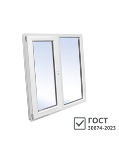 Пластиковое окно WHS Halo 60 1160х1200 мм 2 створки правая глухая левая поворотно-откидная однокамерное Века