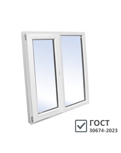 Пластиковое окно WHS Halo 60 1160х1000 мм 2 створки правая глухая левая поворотно-откидная однокамерное Века