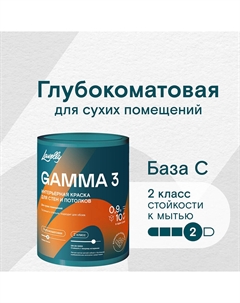 Краска интерьерная Gamma 3 база С бесцветная 0,9 л Lavelly