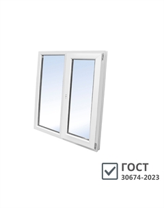 Пластиковое окно WHS Halo 60 1160х1200 мм 2 створки левая глухая правая поворотно-откидная однокамерное Века