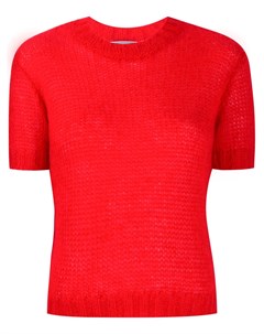 Трикотажный свитер с короткими рукавами Prada
