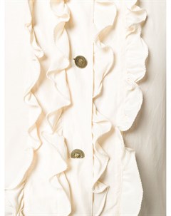 Блузка с оборкой спереди Versace pre-owned