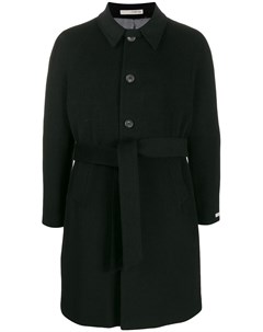 Однобортное пальто с поясом 0909