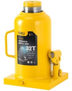 Домкрат Deli DQ71032 бутылочный гидравлический макс.грузоподъемность 32 т, высота подхвата 260мм, высота подъема 430мм, рабочий ход 170мм