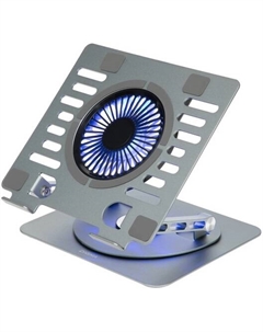 Подставка для ноутбука Digma D-NCP170-1XRGB110-360 17" 240x230x50мм 28дБ 2xUSB 1x 110ммFAN 940г Fan-control алюминий серый
