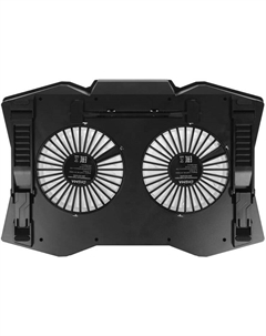 Подставка для ноутбука Digma D-NCP180-2X110RGB 18" 410x280x34мм 20дБ 2xUSB 2x 110ммFAN 700г Fan-control пластик ABS черный