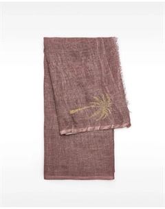 Платок с декоративной строчкой и принтом пальм, гранатовый Parfois