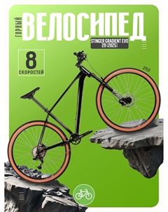 Горный велосипед Gradient Evo 29, год 2025, цвет Черный, ростовка 18 Stinger