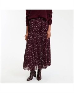 Плиссированная юбка в горошек длинная красный La redoute collections