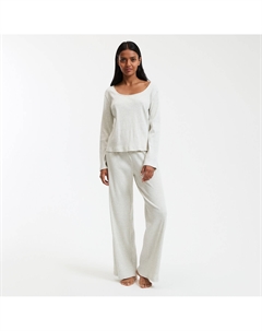 Пижама из рифленого трикотажа серый La redoute collections