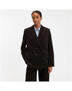 Длинный велюровый блейзер свободный крой каштановый La redoute collections