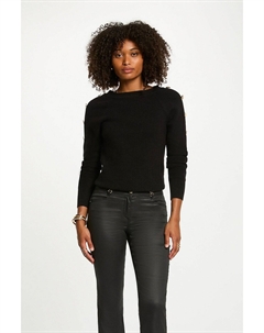 Пуловер вырез-лодочка черный Morgan