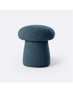 Пуф с обивкой из искусственного меха синий So'home