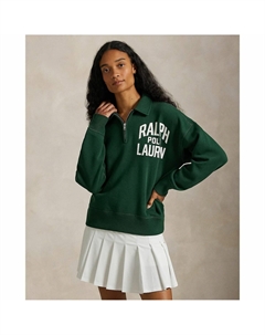 Реглан с воротничком поло на молнии с логотипом зеленый Polo ralph lauren