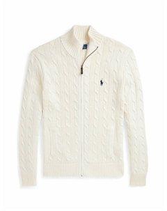 Кардиган на молнии из крученой хлопчатобумажной пряжи бежевый Polo ralph lauren