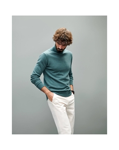 Кашемировый джемпер с высоким воротником сделано в Европе бежевый Laredoute