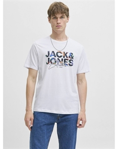Футболка с короткими рукавами Geplas белый Jack & jones
