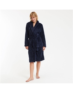 Халат из флиса шалевый воротник синий La redoute collections
