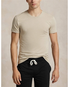 Комплект из 3 тонких облегающих футболок с круглым вырезом бежевый Polo ralph lauren