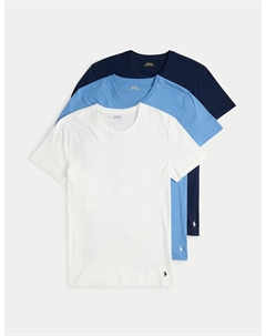 Комплект из 3 тонких облегающих футболок с круглым вырезом белый Polo ralph lauren