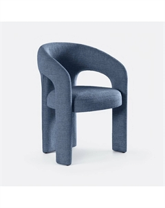 Стул с обивкой из шеннила синий Laredoute