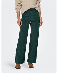 Брюки широкие зеленый Only