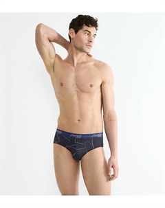 Комплект из 2 трусов 1 однотонные 1 с принтом START синий Sloggi