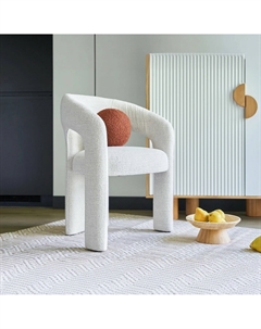 Стул с обивкой из шеннила белый So'home