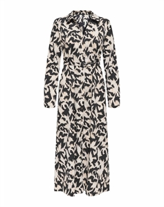 Платье прямое длинное с длинными рукавами черный Only