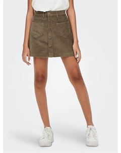 Юбка короткая с застежкой на пуговицы из велюра бежевый Only