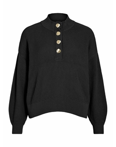 Джемпер с длинными рукавами и золотыми пуговицами черный Vila