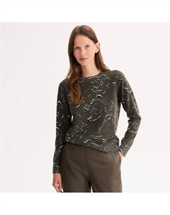 Пуловер с принтом круглый вырез из тонкого трикотажа зеленый Anne weyburn