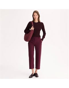 Джемпер с круглым вырезом из тонкого трикотажа в рубчик красный Anne weyburn