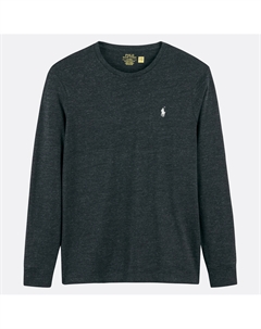Футболка из хлопкового джерси с длинным рукавом серый Polo ralph lauren