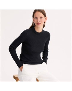 Джемпер с круглым вырезом из тонкого трикотажа в рубчик серый Anne weyburn