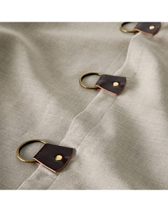 Штора из осветленного льна кожаные петли PRIVATE бежевый Am.pm.