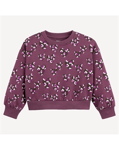 Флисовый джемпер с круглым вырезом с набивным рисунком в виде сердечек красный La redoute collections