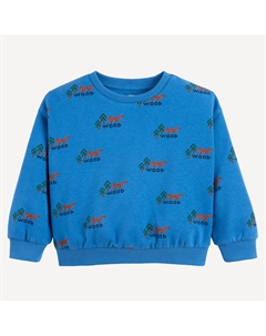 Лонгслив с набивным рисунком круглый вырез синий La redoute collections