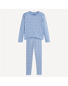 Хлопковая пижама с набивным рисунком в виде сердечек которые светятся в темноте синий La redoute collections