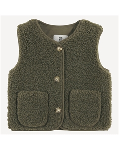 Жилет из шерпы зеленый La redoute collections