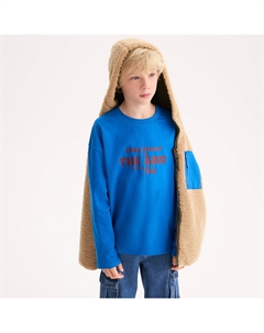 Лонгслив с надписью синий La redoute collections