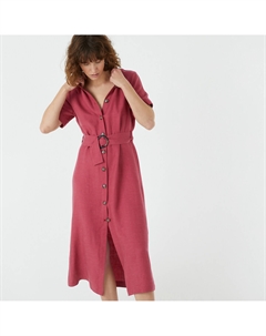 Платье-рубашка из меланжа лиоцелл ленOPHELIE черный La redoute collections