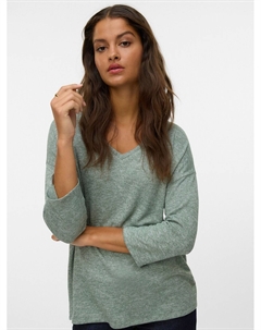 Пуловер с V-образным вырезом зеленый Vero moda