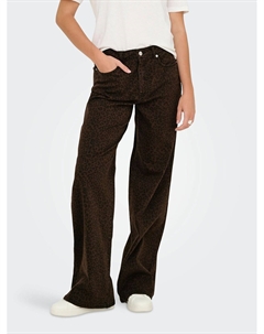 Джинсы с высокой посадкой с леопардовым рисунком другие Only