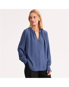 Блузка с V-образным вырезом и длинными рукавами синий Anne weyburn