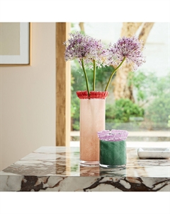 Ваза из резного стекла В265 см Eloria розовый Am.pm.