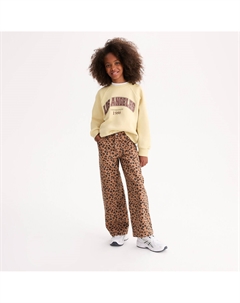 Свитшот с круглым вырезом из флиса набивной декоративный элемент в виде кампус-стайл желтый La redoute collections